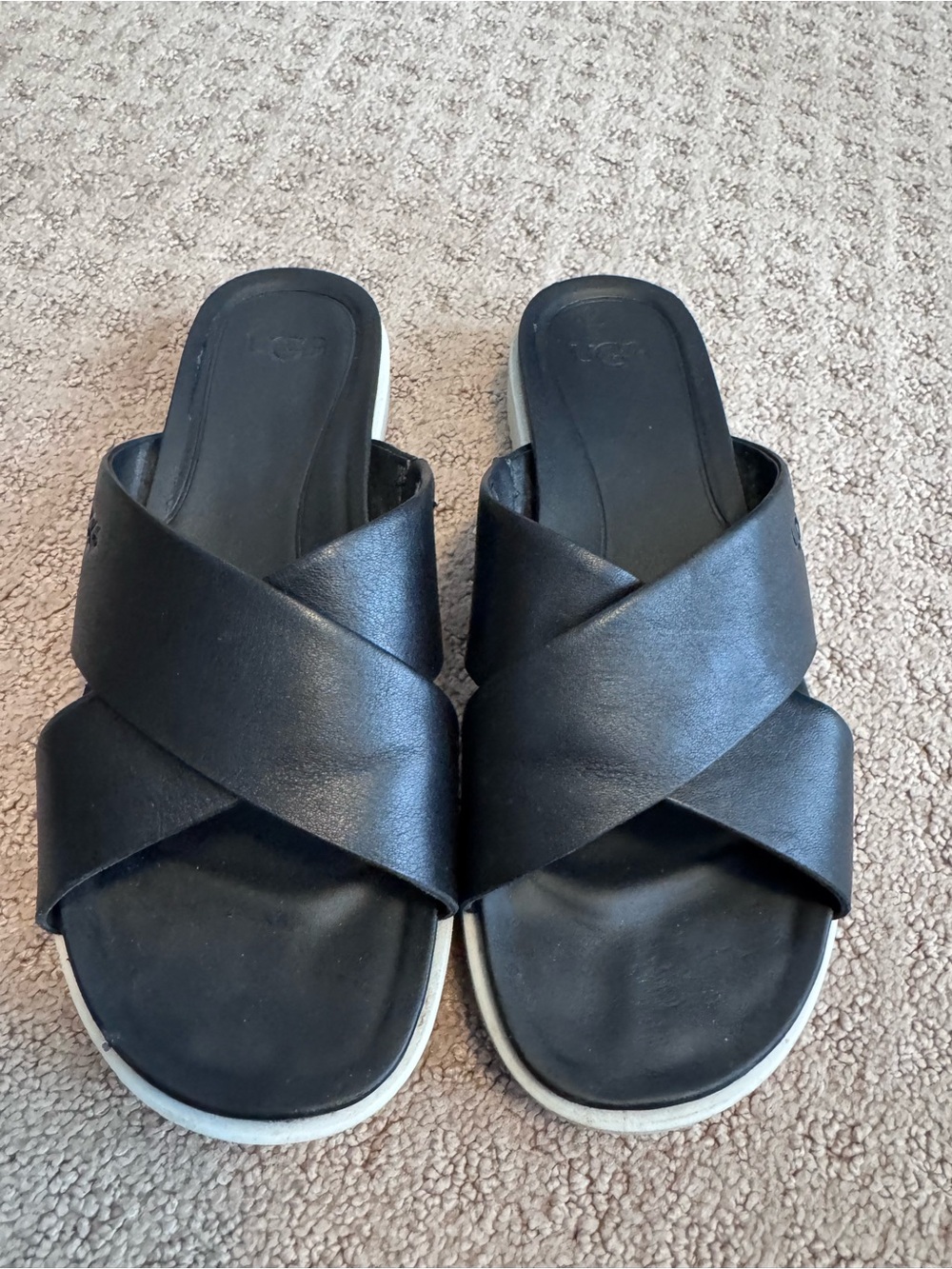 UGG Black Crisscross Slide Mules